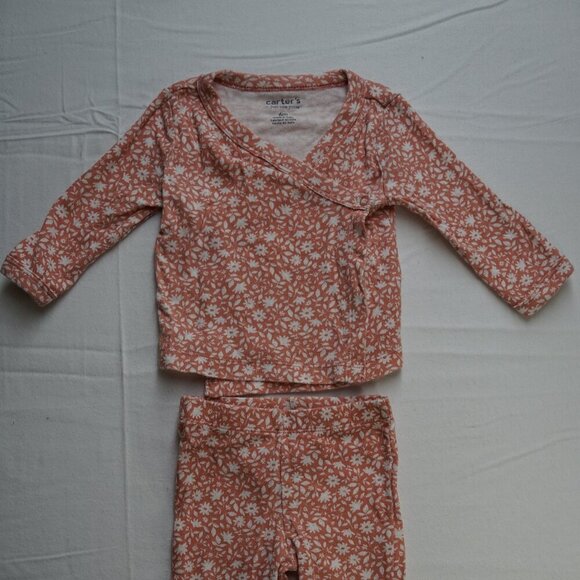 Carter's Baby Girl's Matching Set, Kimono Wrap Top and Pants, Pink, Size 6m - Picture 1 of 5